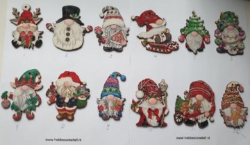 Houten deco kerst gnoommannetjes