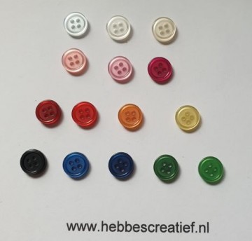 Knoopjes 10 mm in 15 kleuren