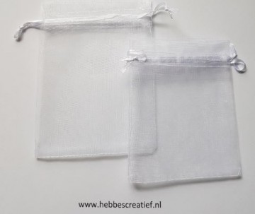 Organza zakje wit 2 afnetingen