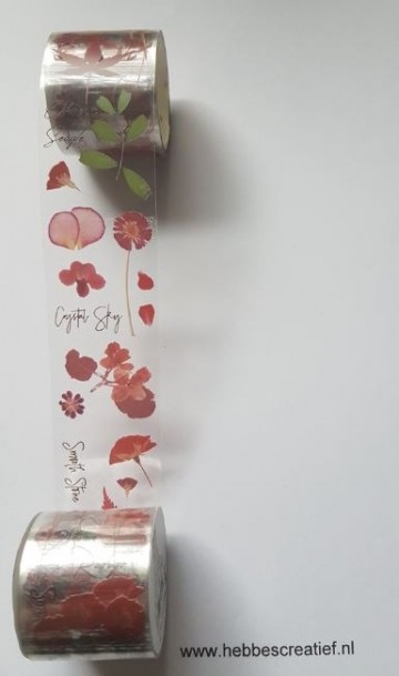 Plakband rode bloemen