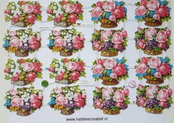 Poezieplaatjes 16 bloemenmandjes 7134