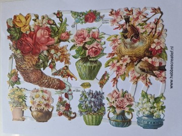 Poezieplaatjes bloemen in vazen en potten 7186