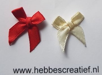 Satijnen strikje rood en wit