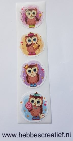 Sticker 4 uiltjes in verschillende kleuren