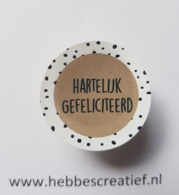 Sticker hartelijk gefeliciteerd