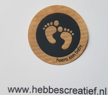 Sticker hoera een baby kraft