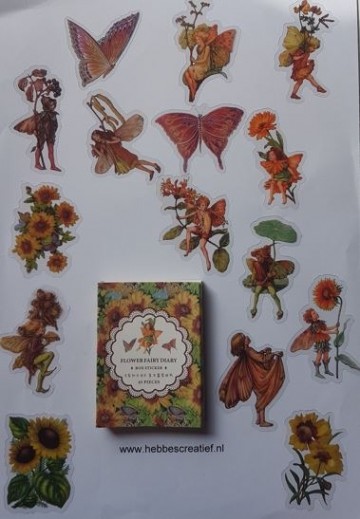 Stickers elfen bloem vlinder