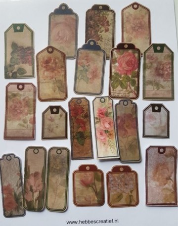 Stickers labels bloemen