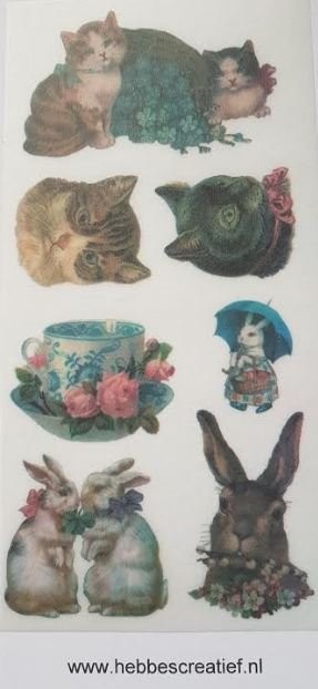 Stickers poezen en konijnen 1