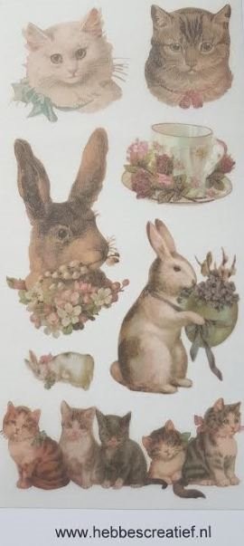 Stickers poezen en konijnen 2