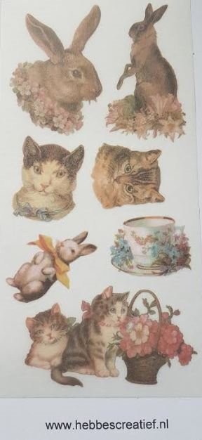 Stickers poezen en konijnen 3