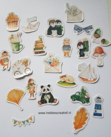 Stickers seizoenen in pakje geel oranje