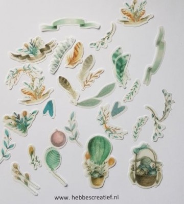 Stickers vintage mini pastel blauw