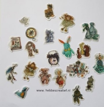 Stickers vintage mini wekker klok