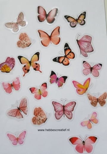 Stickers vlinders roze