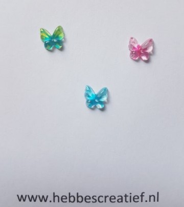 Vlinders helften witte achterkant 3 uitvoeringen