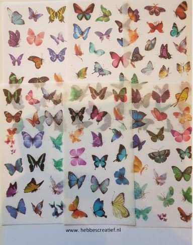 focus Aan de overkant wakker worden stickers mini vlinders, 6 velletjes - Hebbes! creatieve materialen